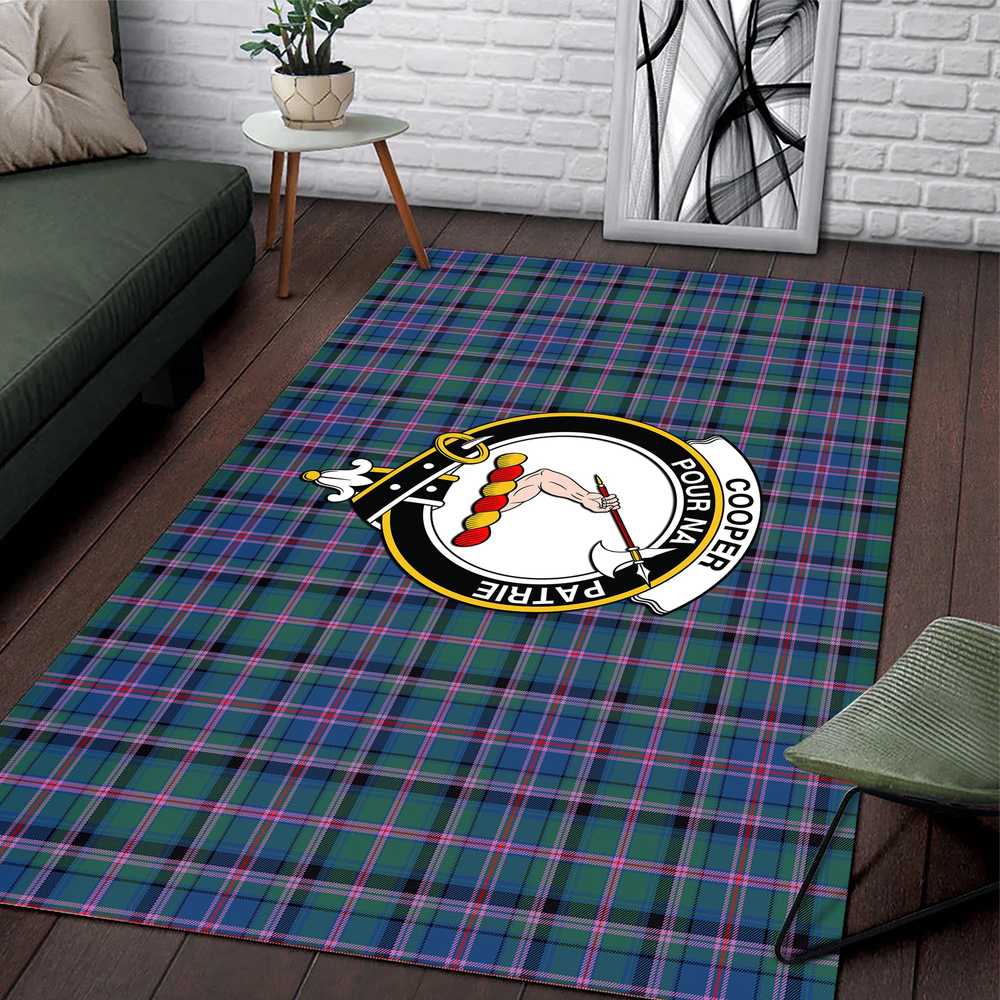 cooper-clan-tartan-rug-family-crest-tartan-plaid-rug-clan-scotland-tartan-area-rug