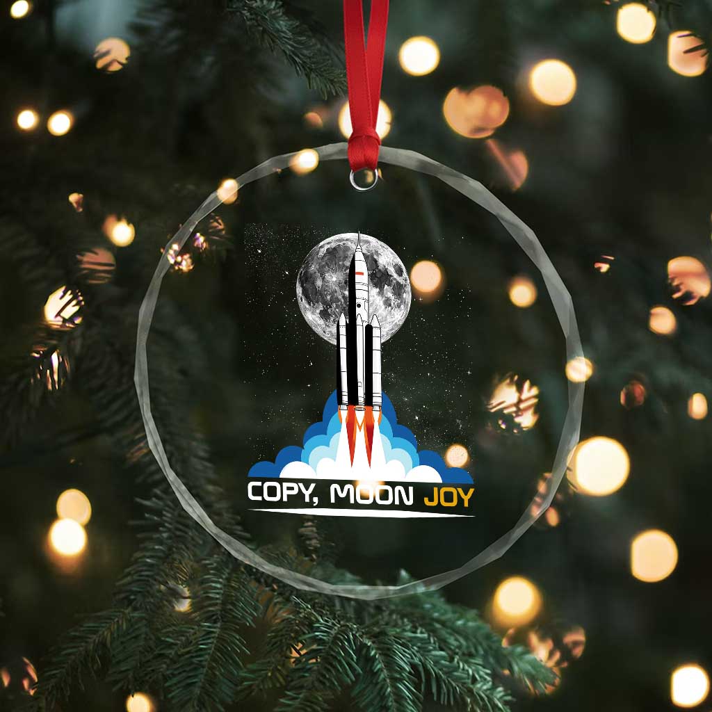 Copy Moon Joy Crystal Glass Ornament Rocket Launch Full Moon