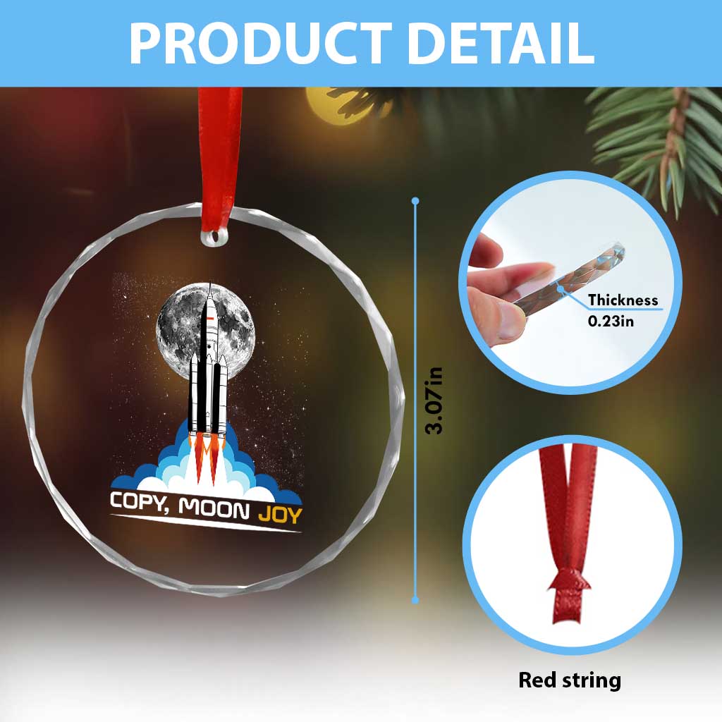 Copy Moon Joy Crystal Glass Ornament Rocket Launch Full Moon