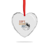 Copy Moon Joy Heart Crystal Glass Ornament Funny Lunar Quote Graphic