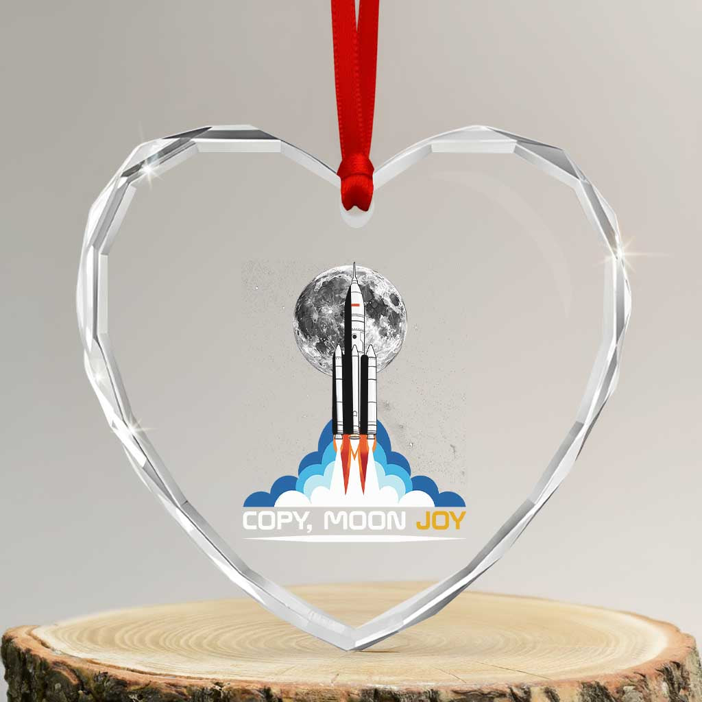 Copy Moon Joy Heart Crystal Glass Ornament Rocket Launch Full Moon