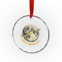 Copy Moon Joy Space Lover Lunar Mission Crystal Glass Ornament Astronaut Sci Fi Graphic