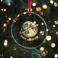 Copy Moon Joy Space Lover Lunar Mission Crystal Glass Ornament Astronaut Sci Fi Graphic
