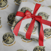 Copy Moon Joy Space Lover Lunar Mission Wrapping Paper Roll Astronaut Sci Fi Graphic