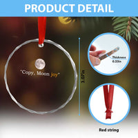 Copy Moon Joy Space Minimalist Crystal Glass Ornament 2026 Lunar Mission Success
