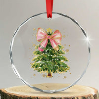 Coquette Bow Christmas Crystal Glass Ornament Cute Teacher Xmas Tree Pink - Wonder Print Shop