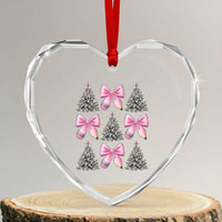 Coquette Bow Christmas Heart Crystal Glass Ornament Girly Xmas Tree Teacher Pencil Bow - Wonder Print Shop