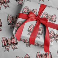 Coquette Bow Christmas Tree Cake Wrapping Paper Roll Xmas Vibes