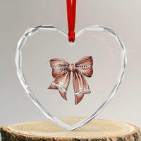 Coquette Bow Pumpkin American Football Heart Crystal Glass Ornament Retro Thanksgiving Autumn Vibe - Wonder Print Shop