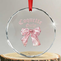 Coquette Girly Crystal Glass Ornament Pink Bow TS02