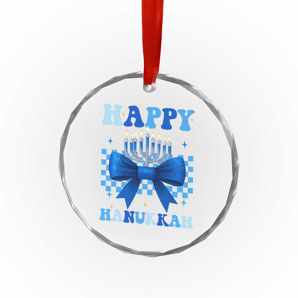 Coquette Hanukkah Crystal Glass Ornament Jewish Menorah Bow Girls - Wonder Print Shop