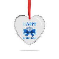 Coquette Hanukkah Heart Crystal Glass Ornament Jewish Menorah Bow Girls - Wonder Print Shop