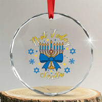Coquette Hanukkah Menorah Bow Crystal Glass Ornament Not Today Santa Jewish Holiday Gift - Wonder Print Shop