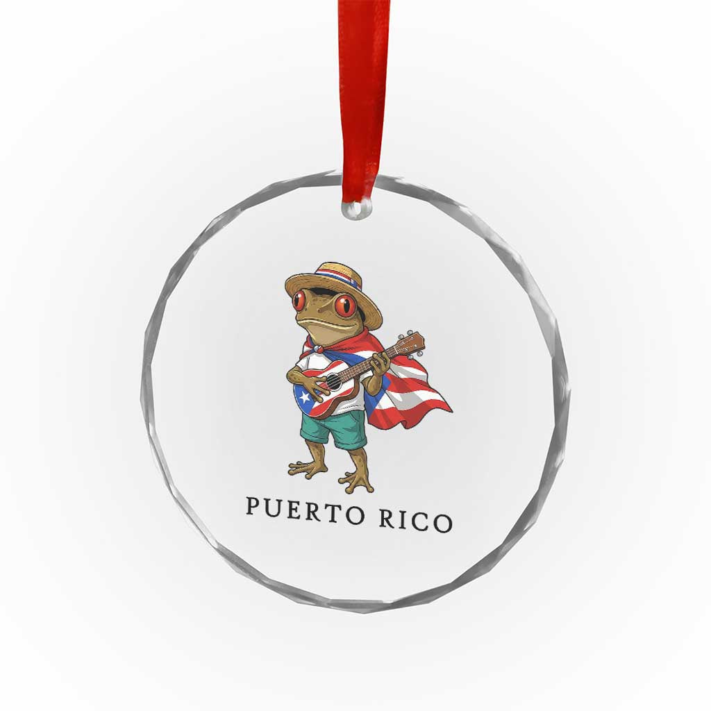 Coqui Frog Puerto Rico Crystal Glass Ornament Boricua Taino Island Pride