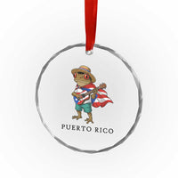 Coqui Frog Puerto Rico Crystal Glass Ornament Boricua Taino Island Pride