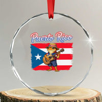 Coqui Frog Puerto Rico Flag Crystal Glass Ornament Puerto Rican Taino Boricua