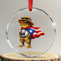 Coqui Frog Puerto Rico Flag Crystal Glass Ornament Puerto Rican Taino Boricua Vibes