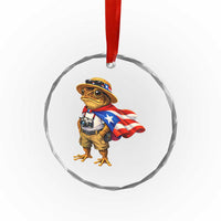 Coqui Frog Puerto Rico Flag Crystal Glass Ornament Puerto Rican Taino Boricua Vibes