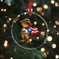 Coqui Frog Puerto Rico Flag Crystal Glass Ornament Puerto Rican Taino Boricua Vibes