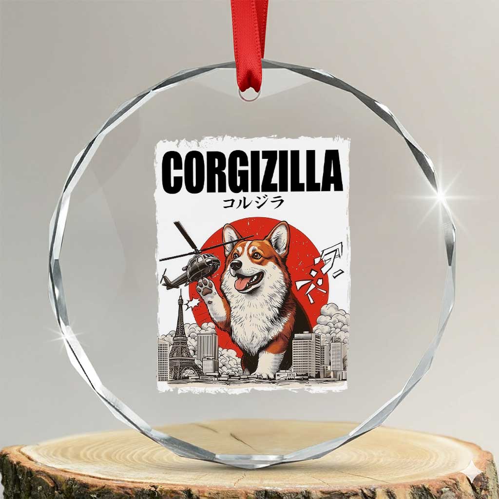 Corgizilla Giant Crystal Glass Ornament Funny Corgi Monster Roaring Tokyo Japan