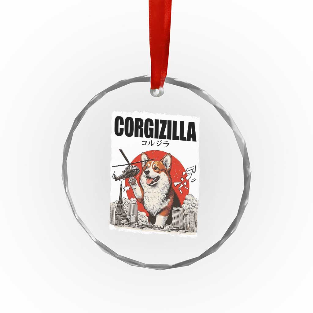 Corgizilla Giant Crystal Glass Ornament Funny Corgi Monster Roaring Tokyo Japan