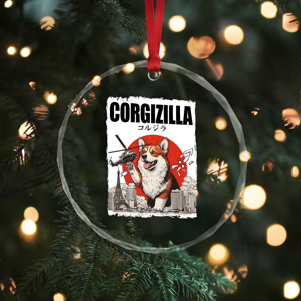 Corgizilla Giant Crystal Glass Ornament Funny Corgi Monster Roaring Tokyo Japan