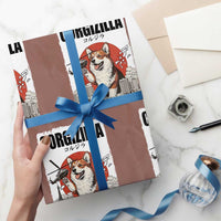 Corgizilla Giant Wrapping Paper Roll Funny Corgi Monster Roaring Tokyo Japan