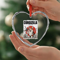 Corgizilla Giant Heart Crystal Glass Ornament Funny Corgi Monster Roaring Tokyo Japan