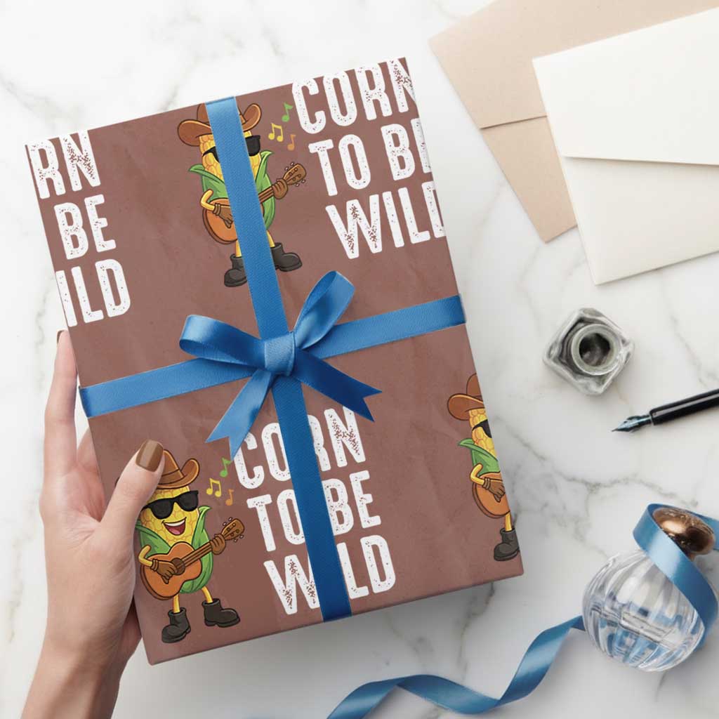 Corn To Be Wild Wrapping Paper Roll Funny Cowboy Cornboy - Wonder Print Shop