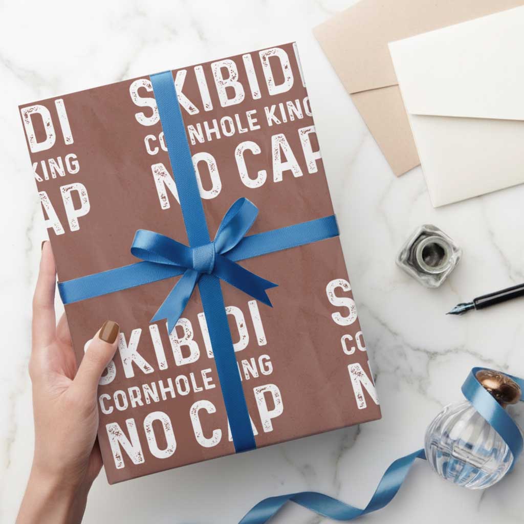 Cornhole King Wrapping Paper Roll No Cap Funny Bean Bag Toss Game