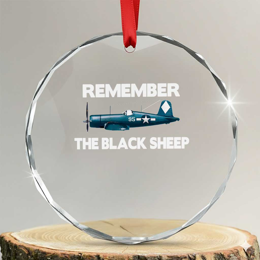 CORSAIR WWII HISTORY Crystal Glass Ornament Black Sheep Squadron Pilot TS02