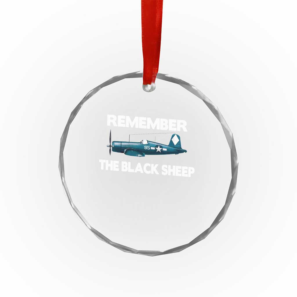 CORSAIR WWII HISTORY Crystal Glass Ornament Black Sheep Squadron Pilot TS02