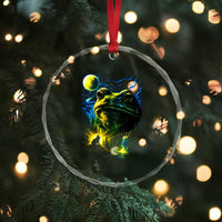 Cosmic Frog Howling At Moon Parody Graphic Crystal Glass Ornament Vintage 90s Retro Fantasy Meme