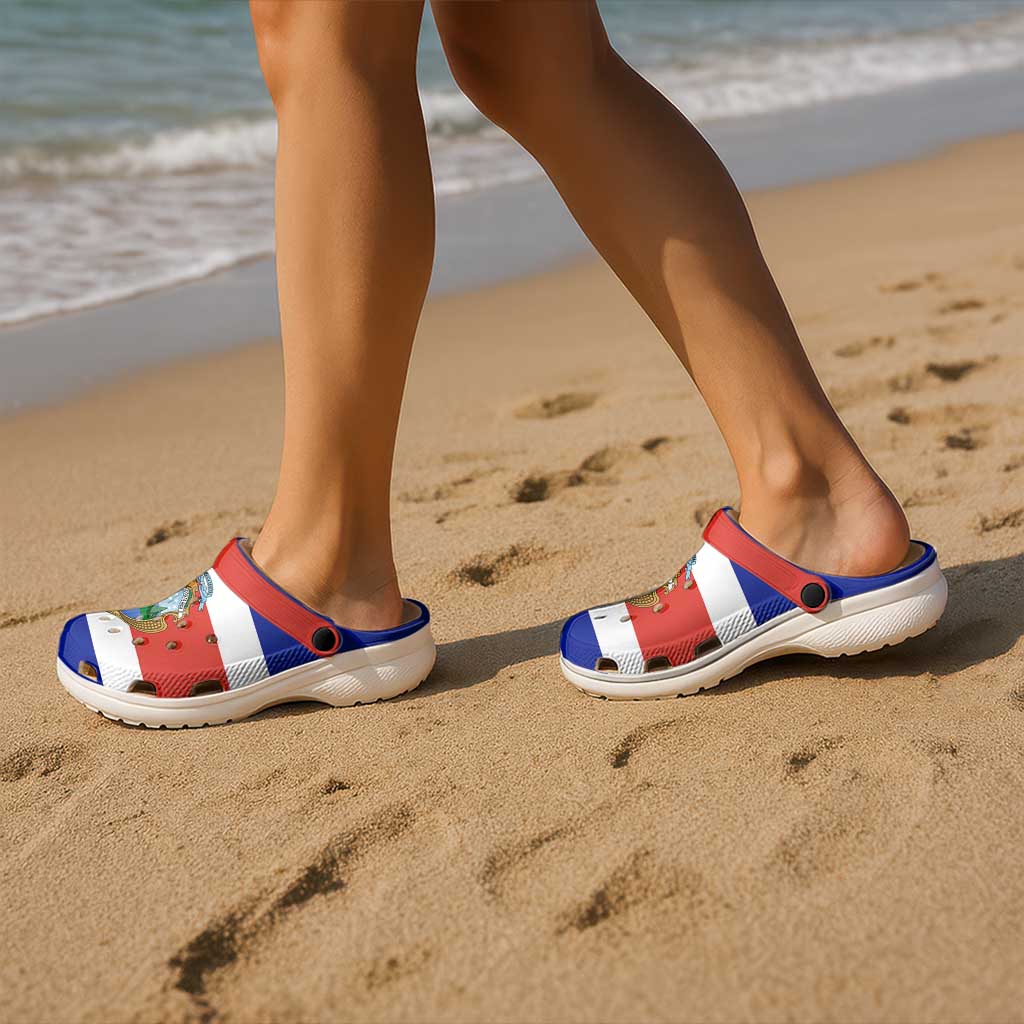 Costa Rica Clogs Shoes Heritage Palette Flag-Inspired - Wonder Print Shop