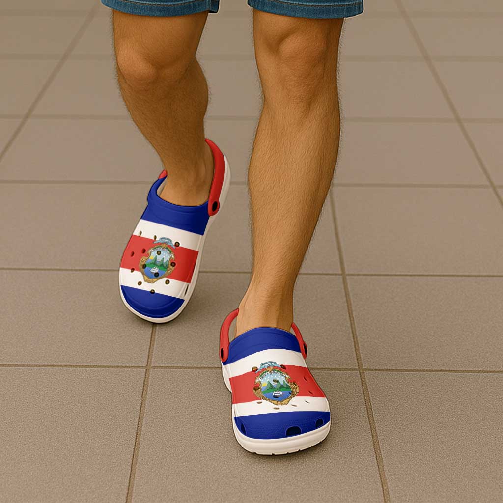 Costa Rica Clogs Shoes Heritage Palette Flag-Inspired - Wonder Print Shop