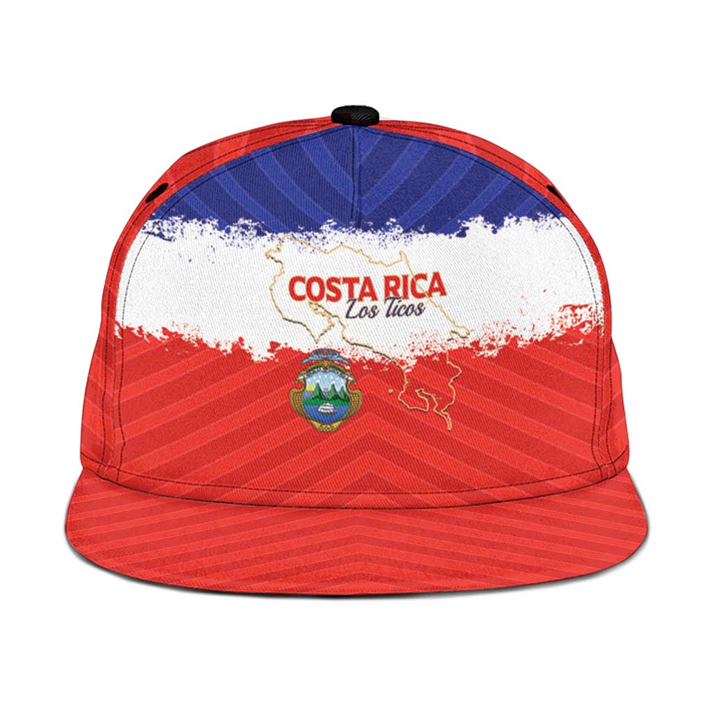 Costa Rica Football Snapback Cap Map With Los Ticos Sporty Style - Wonder Print Shop