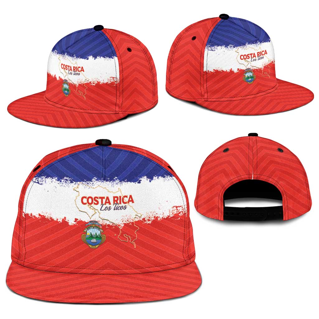 Costa Rica Football Snapback Cap Map With Los Ticos Sporty Style - Wonder Print Shop