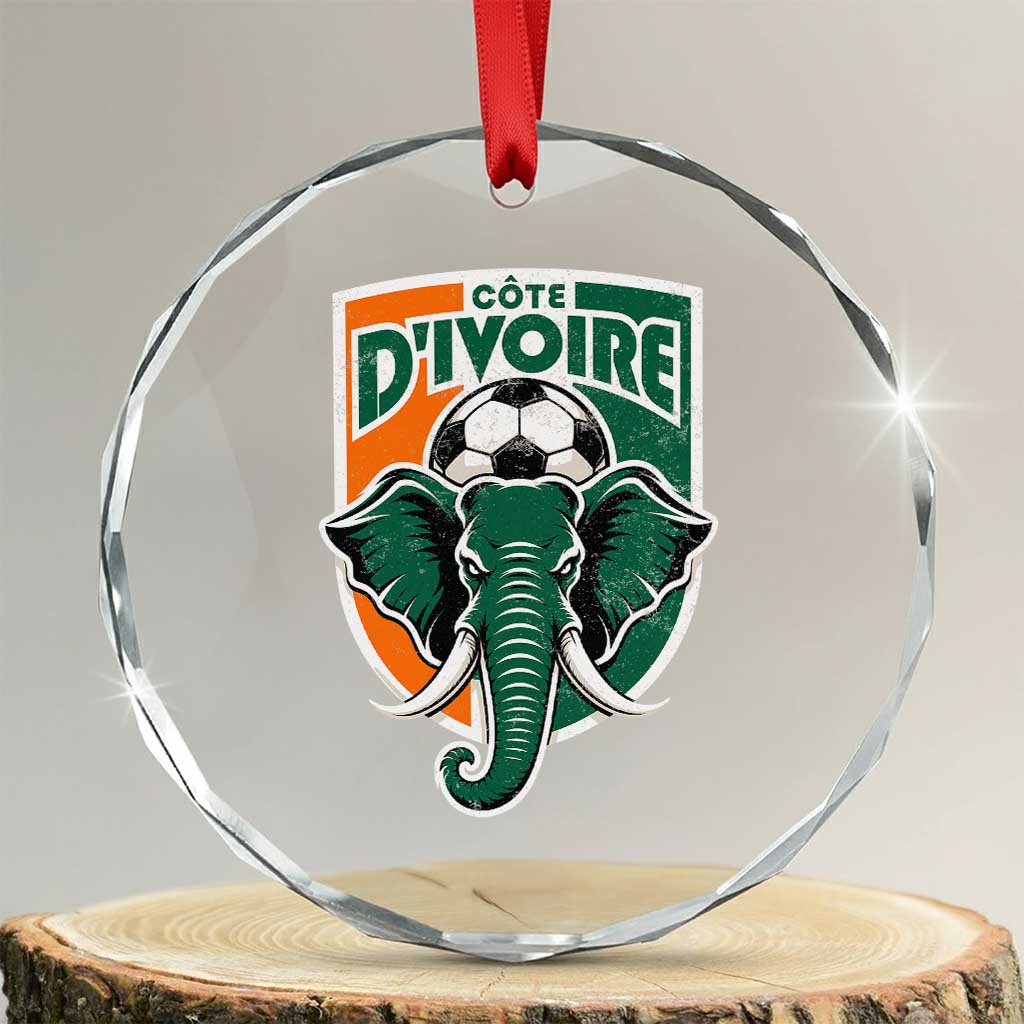 Côte D'ivoire Classic Ivory Coast Elephant Football Crystal Glass Ornament Ivorians Pride