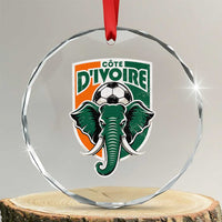 Côte D'ivoire Classic Ivory Coast Elephant Football Crystal Glass Ornament Ivorians Pride