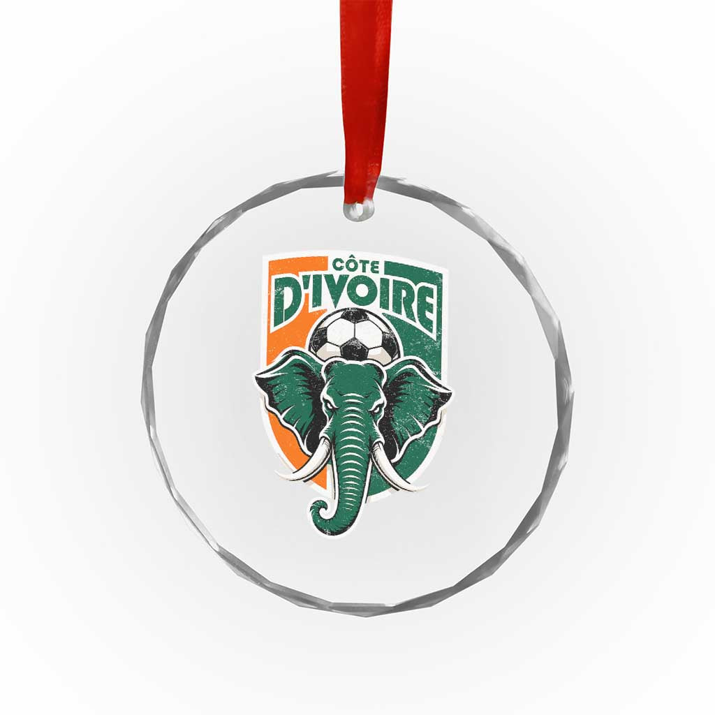 Côte D'ivoire Classic Ivory Coast Elephant Football Crystal Glass Ornament Ivorians Pride