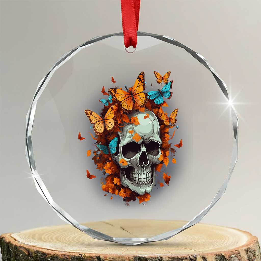 Cottagecore Floral Skull Crystal Glass Ornament Butterfly Aesthetic - Wonder Print Shop
