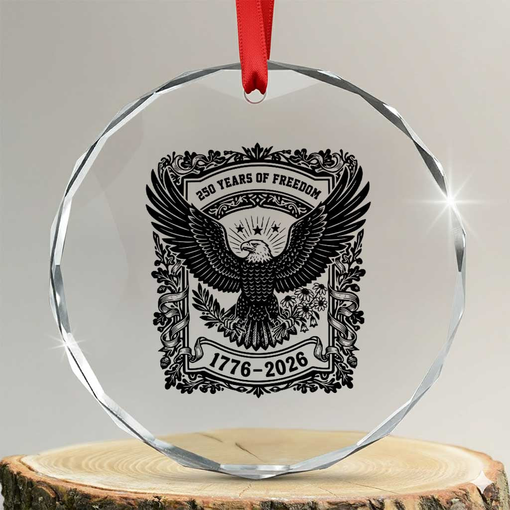 Cottagecore Patriotic Eagle 250th Anniversary USA Gift Crystal Glass Ornament