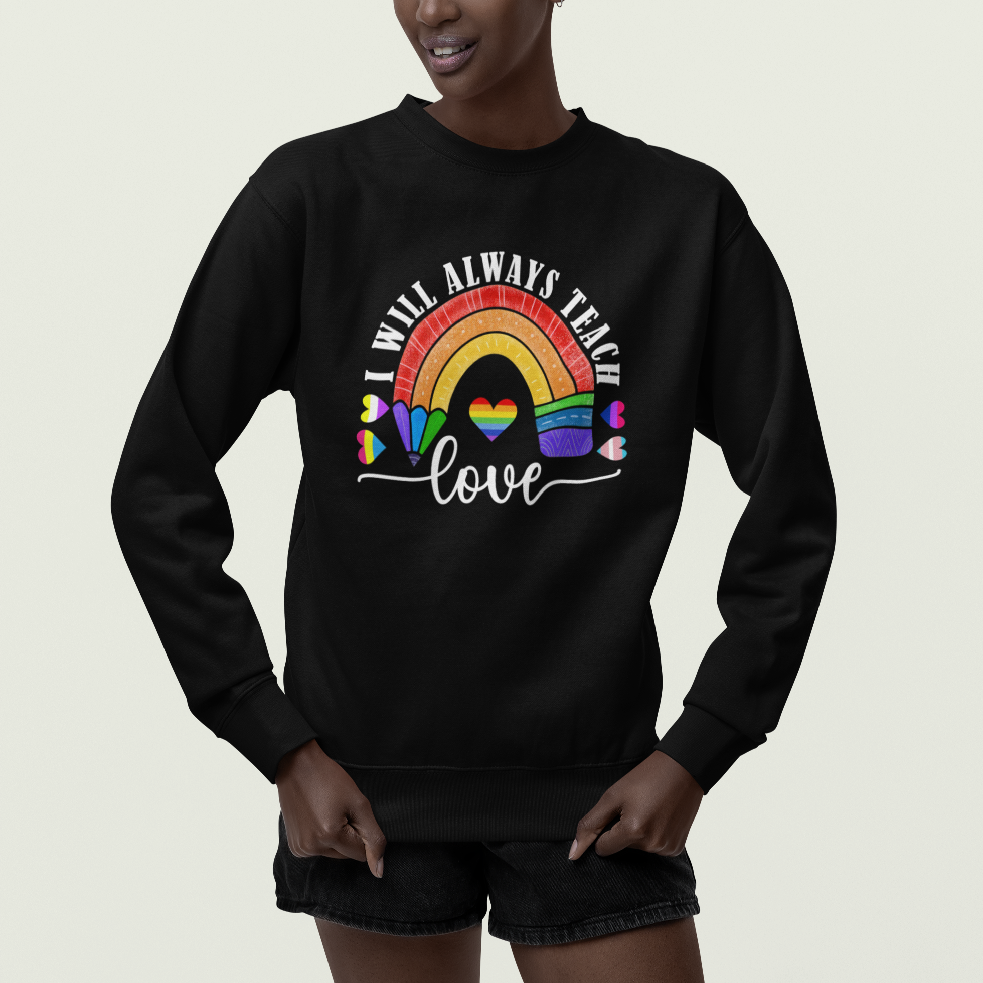 LGBT History Month Sweatshirt Proudest Teacher Ever Teaching Proud Rainbow - Wonder Print Shop
