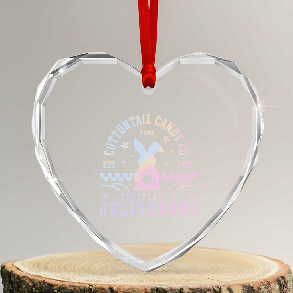 Cottontail Candy Company Easter Heart Crystal Glass Ornament Carrot Bunny Rabbit Family Matching - Wonder Print Shop