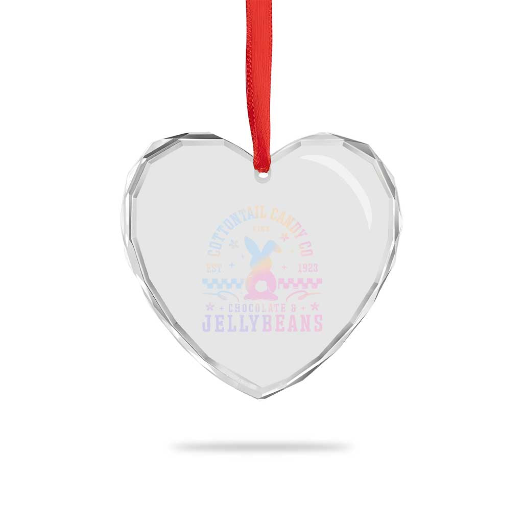 Cottontail Candy Company Easter Heart Crystal Glass Ornament Carrot Bunny Rabbit Family Matching - Wonder Print Shop