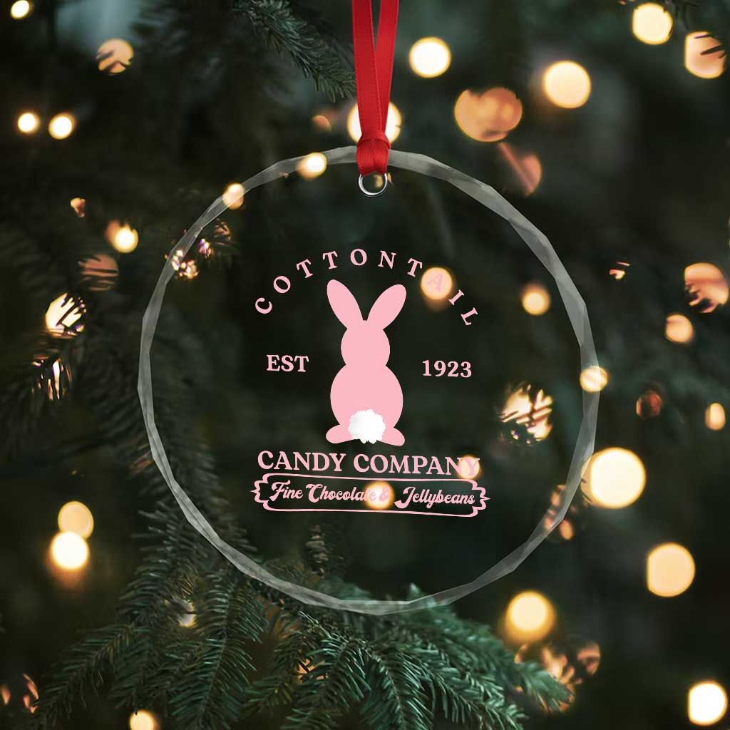 Cottontail Candy Company Vintage Easter Bunny Crystal Glass Ornament Retro Chocolate and Jellybeans Spring Lovers