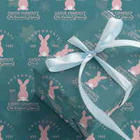 Cottontail Candy Company Vintage Easter Bunny Wrapping Paper Roll Retro Chocolate and Jellybeans Spring Lovers