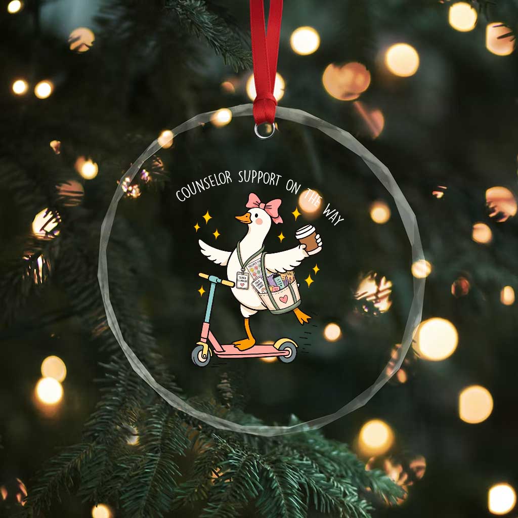Counselor Support On The Way Crystal Glass Ornament Silly Goose School Counselor