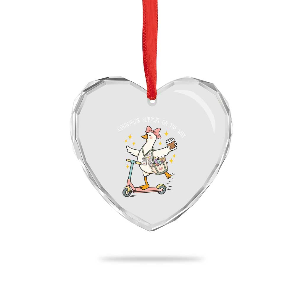 Counselor Support On The Way Heart Crystal Glass Ornament Silly Goose School Counselor
