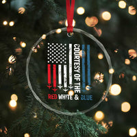 Courtesy of the Red White and Blue Crystal Glass Ornament US Military Patriotic American Flag TS02